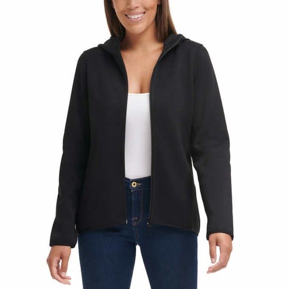 ANDREW MARC Women Full Zip Fleece Jacket--Black - Picture 6 of 11